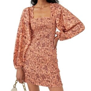 Free People Smock It To Me Mini Dress – Pink Floral – Small